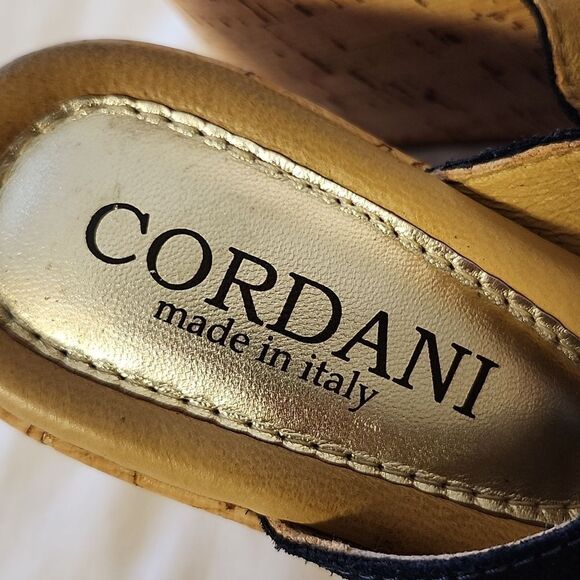 CODANI Jan Suede Upper Cork Platform Wedge in Crosta Blue Scuro Size 38 US 7.5 - Picture 3 of 8